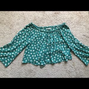 Cropped floral blouse